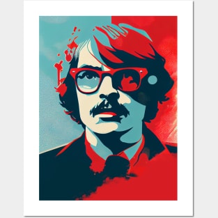 Abstract pop art style portrait of man in glasses Posters and Art